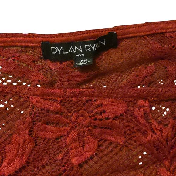 NWT Dylan Ryan M Floral Lace Top LINED Red Sexy Siren Whimsigoth Fairy Grunge - Picture 6 of 10
